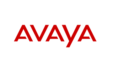 the Avaya logo in red font