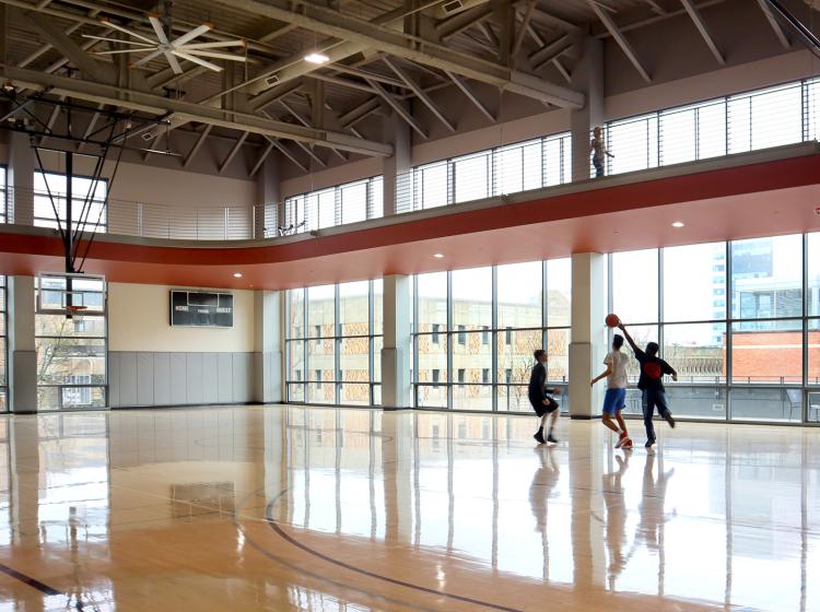 Campus Rec basketball courts.