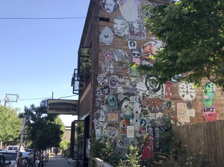 Portland's creative atmosphere can be seen in the wall art displayed in the Mississippi Albina neighborhood.