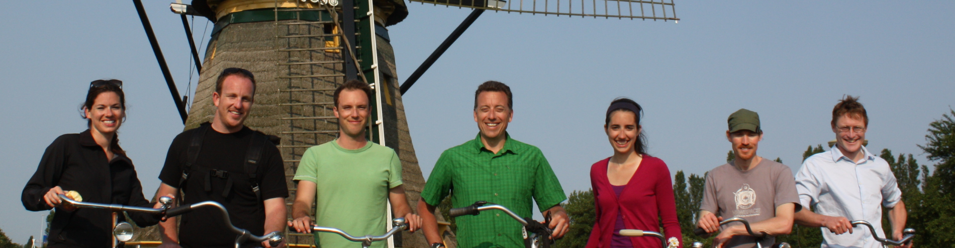 civil engineering class in front of a windmill in the Netherlands