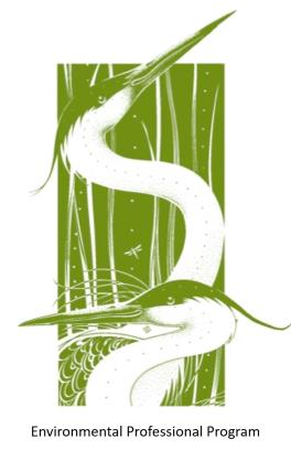 Green and white logo with bird and "Environmental Professional Program"