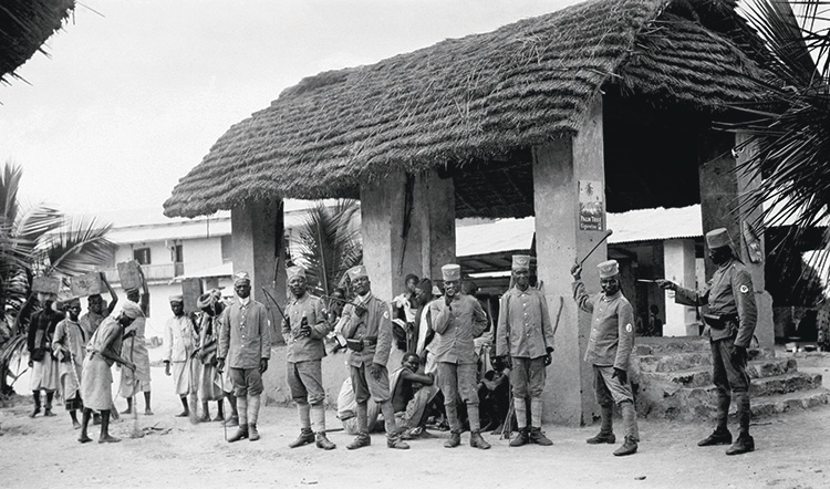 German Native Soldiers On Tanganyika Railway At Da-Es-Salaam