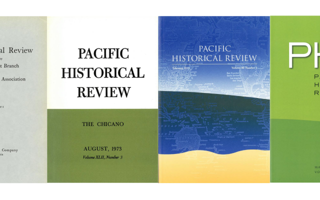 four Pacific Historical Review covers from 1932 to current