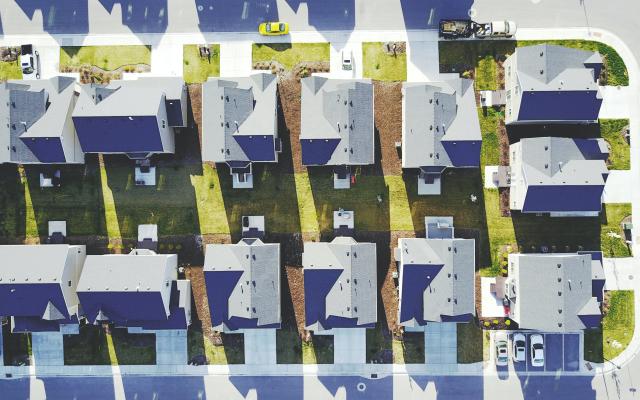 photo of multiple houses looking directly down