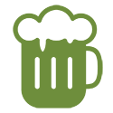 Icon of beer in a green mug 