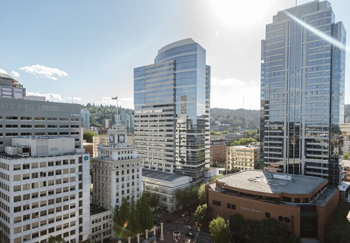High rise buildings downtown Portland