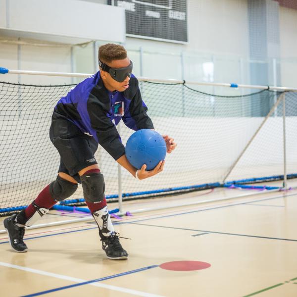 Person playing goalball