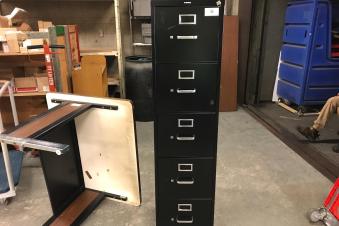 5-drawer vertical file cabinet, beige
