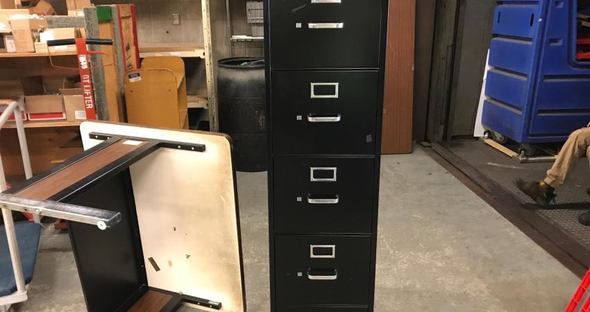 5-drawer vertical file cabinet, beige