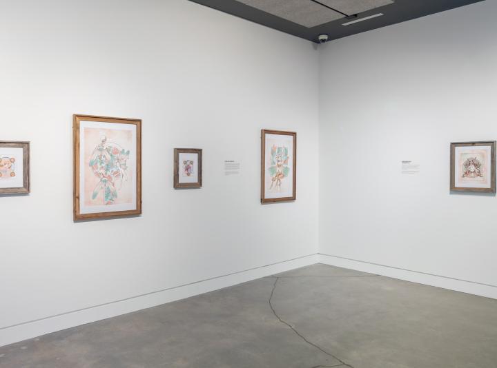 Installation view showing works by Maria Wehdeking
