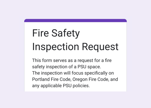 Fire Safety Inspection Request screenshot