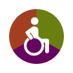 Graphic of a person in a wheelchair