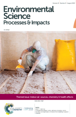 Cover of journal article, person installing cellulose insulation