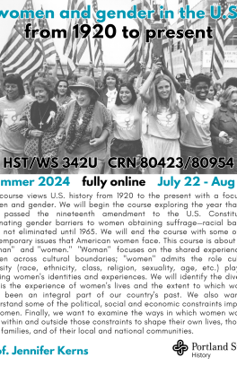 HST 342U: Women and Gender in US from 1920