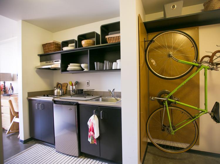 Kitchenette and Bike Storage area