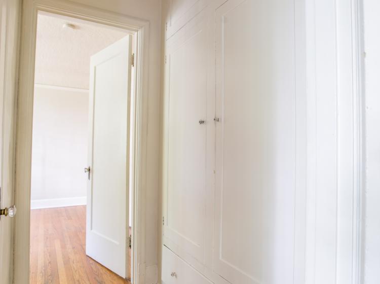 Built-in storage in unfurnished one bedroom