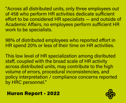 Image of a quote from the 2022 Huron Report