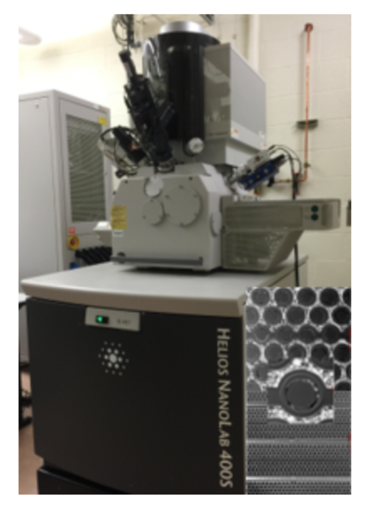 the FEI Helios NanoLab 400S SEM/FIB microscope