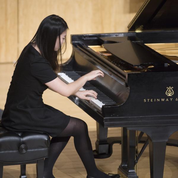 Piano student in recital