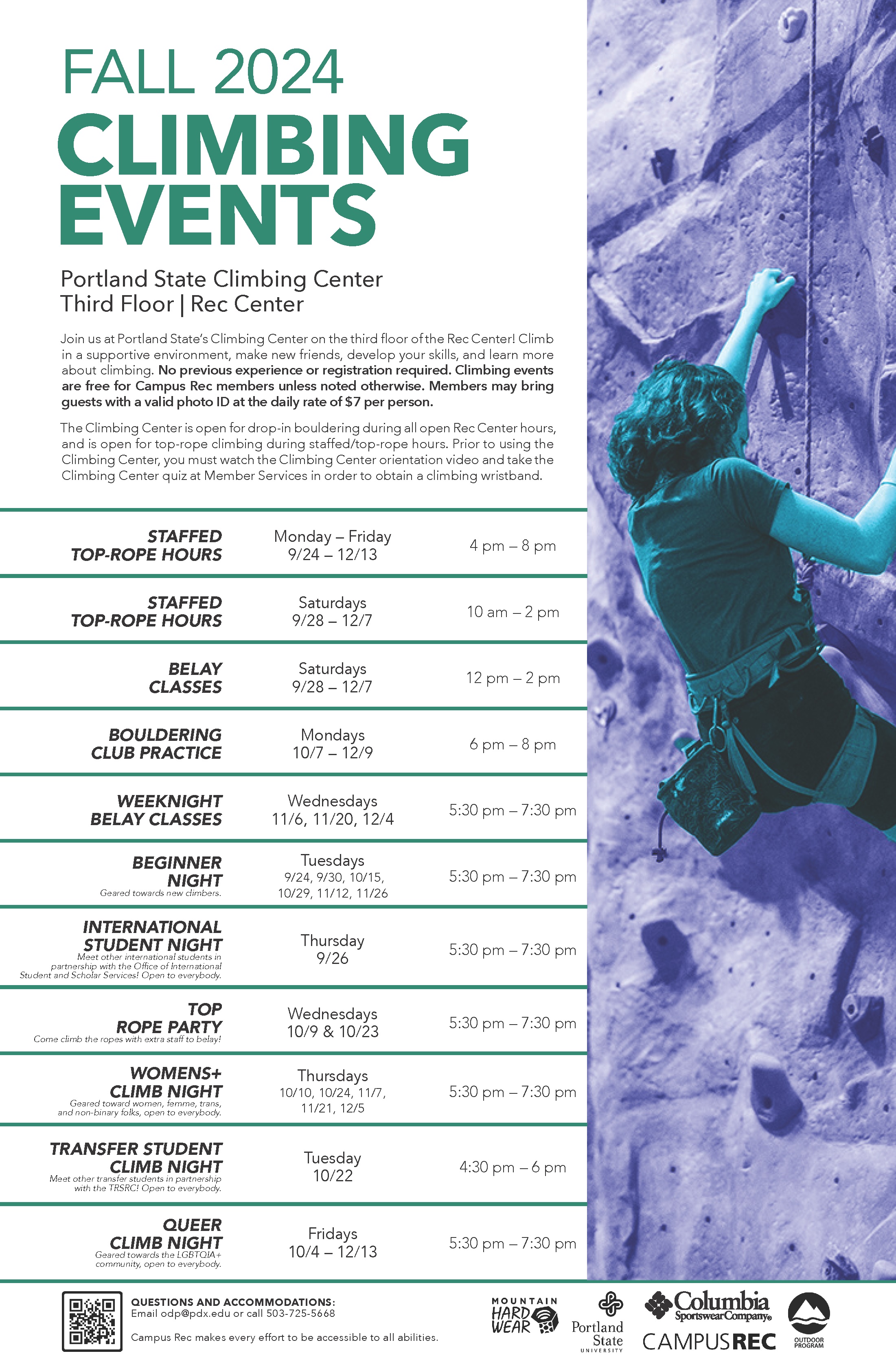 Climbing Events for Fall 2024