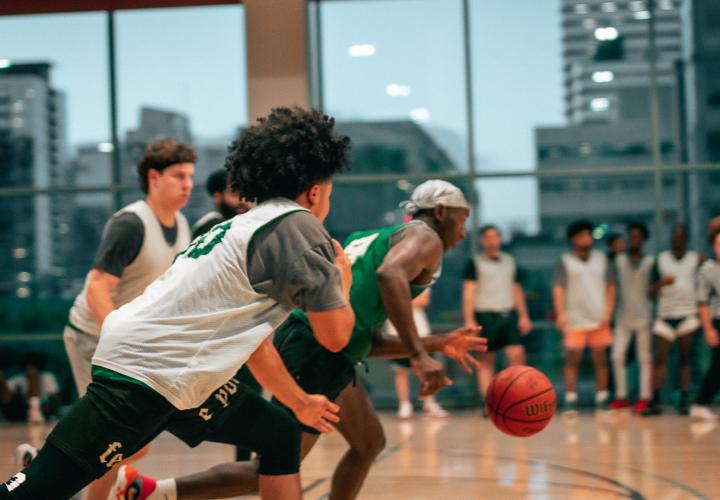 People playing basketball