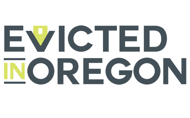 text stating the words "evicted in Oregon"